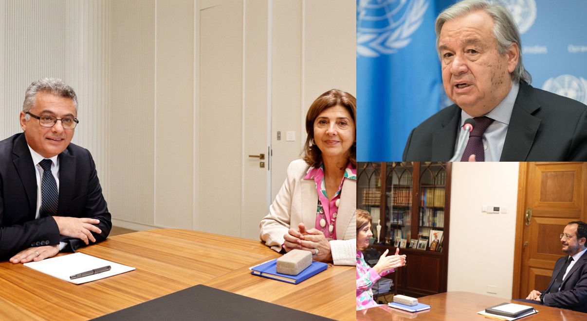 Εν αναμονή Γκουτέρες μετά τα τετ α τετ της Ολγκίν με Χριστοδουλίδη και Έρχιουρμαν