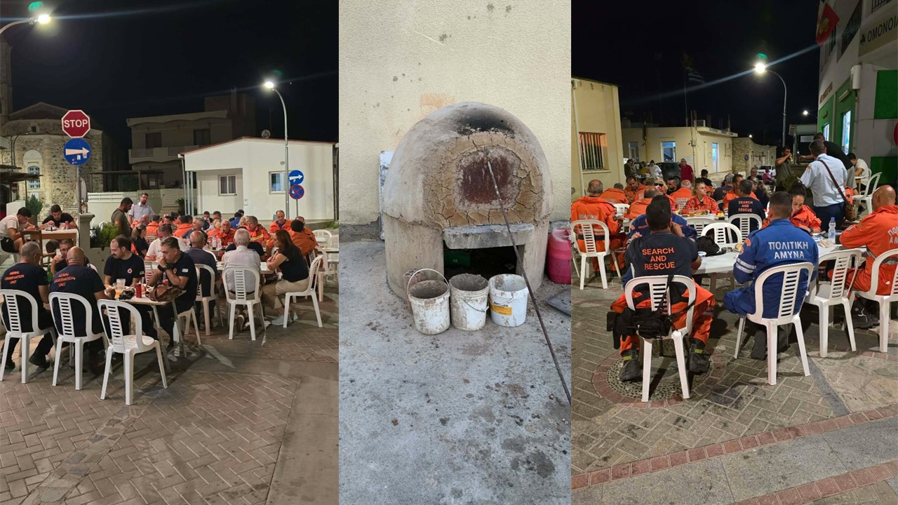 ΦΩΤΟ: Με οφτό κλεφτικο είπε «ευχαριστώ» ο Κοινοτάρχης Ψευδά σε πυροσβέστες και εθελοντές