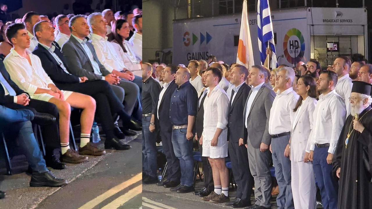 ΦΩΤΟ: Θύελλα αντιδράσεων για την εμφάνιση του Φειδία στην εκδήλωση μνήμης Ισαάκ-Σολωμού
