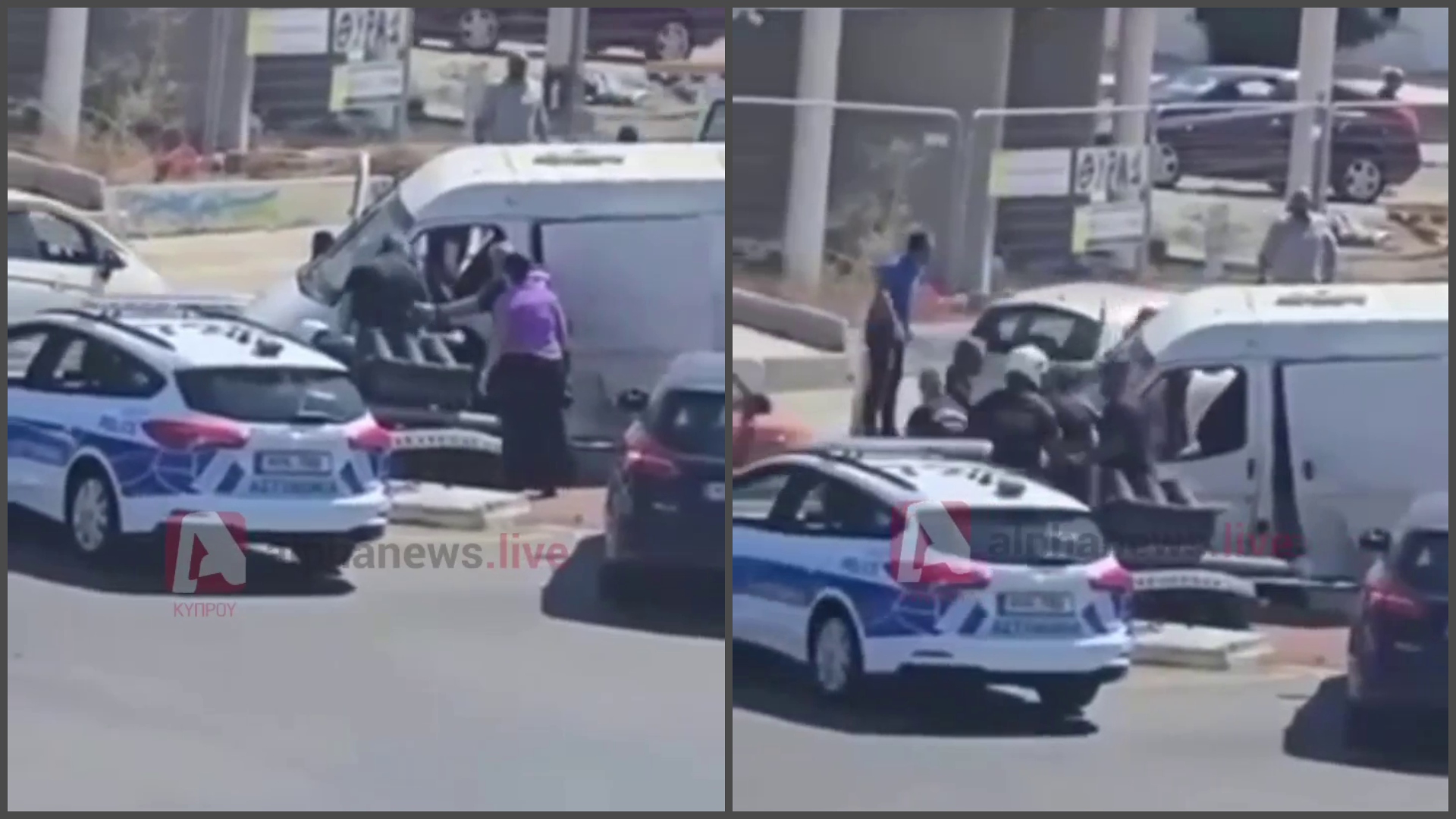 ΒΙΝΤΕΟ: Καρέ-καρέ η σύλληψη των δύο Τουρκοκύπριων επιβατών του ύποπτου βαν που καταδιώχθηκε στον Ύψωνα