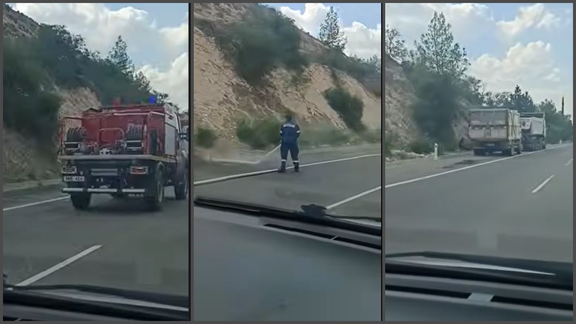 ΒΙΝΤΕΟ: Έπεσε κοπριά από φορτηγό στον αυτοκινητόδρομο, έτρεχε να καθαρίσει η Πυροσβεστική